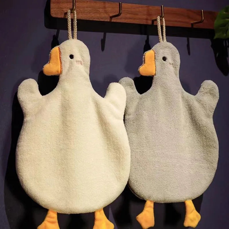 1PC Cartoon Goose Hand Towel Kitchen Bathroom  Hand Towel Hanging Type with Super Water Absorption Quick Drying It Is Hard