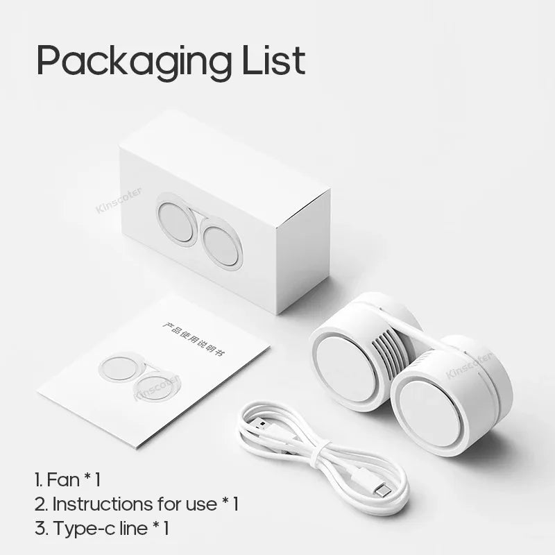 Portable Neck Fan Foldable Mini USB Fan, Rechargeable 1600mah Cooling Wind Fans, Personal Silent Neckfan For Sports