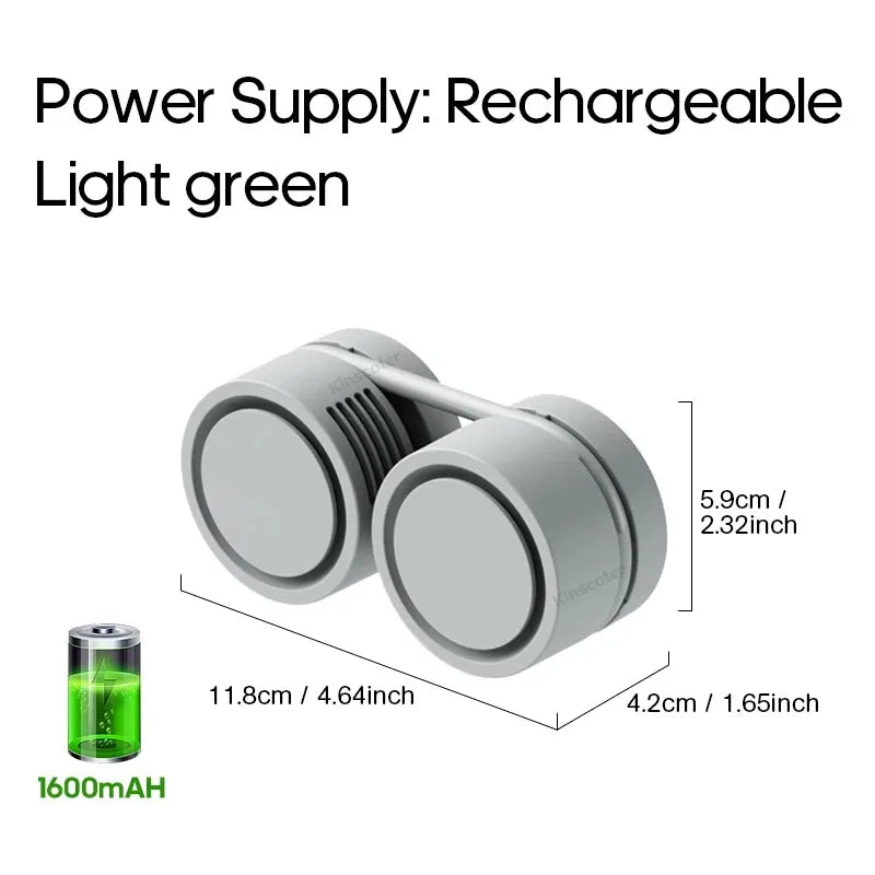 Portable Neck Fan Foldable Mini USB Fan, Rechargeable 1600mah Cooling Wind Fans, Personal Silent Neckfan For Sports