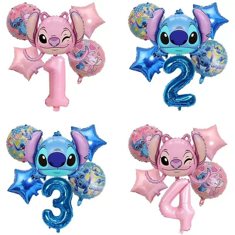 Cartoon Disney Lilo&Stitch Theme Party Foil Balloon Set Baby Shower Boys and Girls Birthday Party Decoration Children's Toy Gift