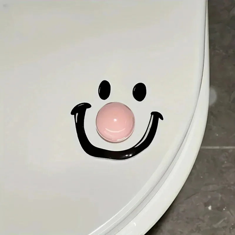 Contemporary Style Dopamine Smile Ball Toilet Lid Lifter, Round Shape, Handheld Toilet Seat Cover Opener for Bathroom